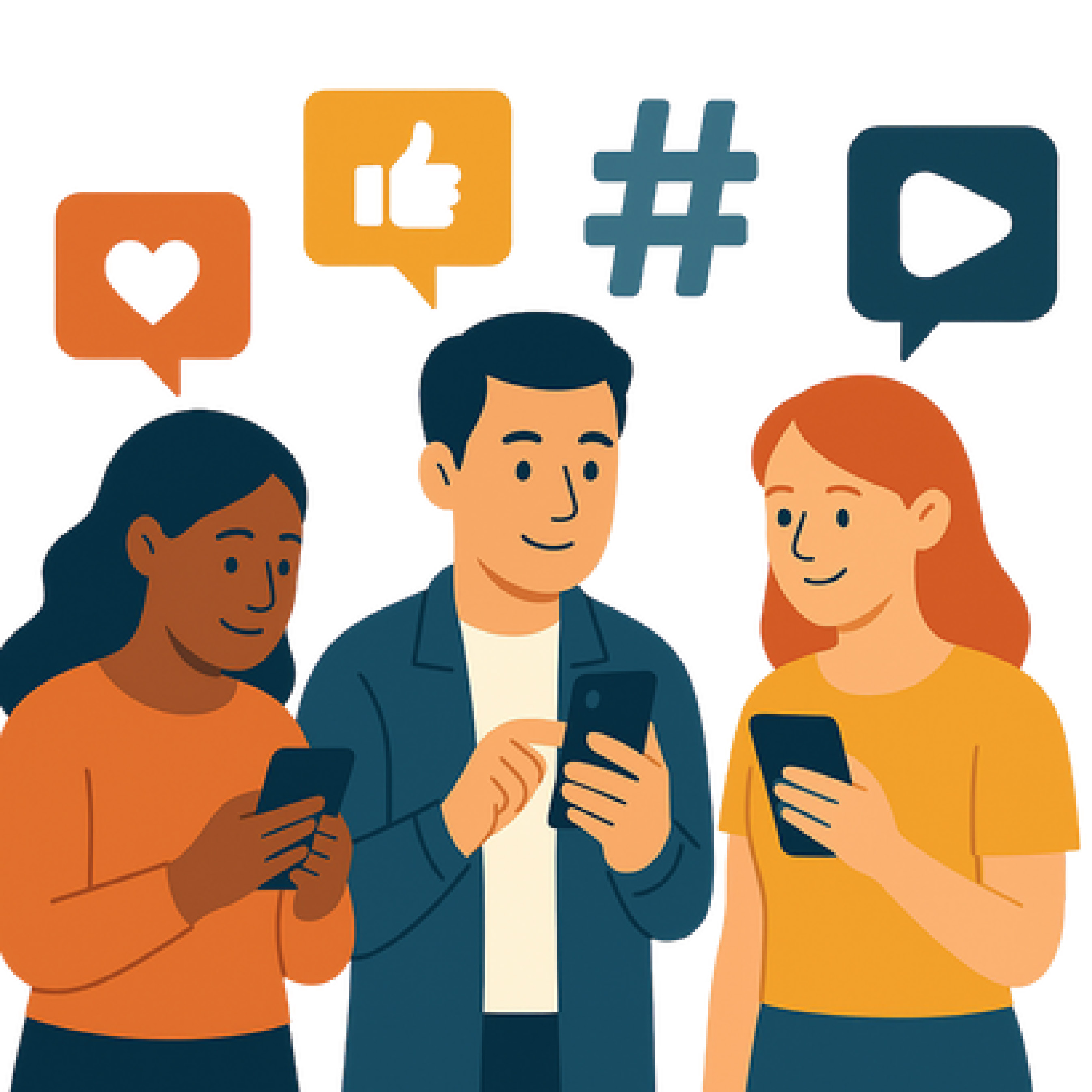 Social-Media für die Selbsthilfe Illustration